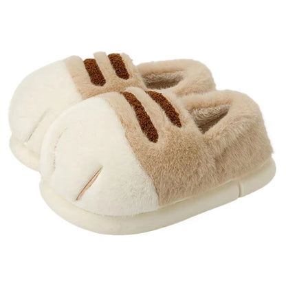 New Adorable Kitty Claw Slippers Women's Home Shoes Non Slip Furry Mules Female Fashion Warm Fluffy Slides Outdoor Cat Slippers