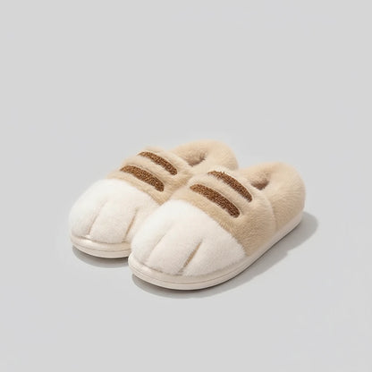 New Adorable Kitty Claw Slippers Women's Home Shoes Non Slip Furry Mules Female Fashion Warm Fluffy Slides Outdoor Cat Slippers